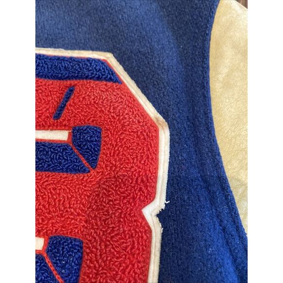 Tecumseh High School IN Letterman Men's Jacket Blue Red & White Size 42 - Picture 3 of 12